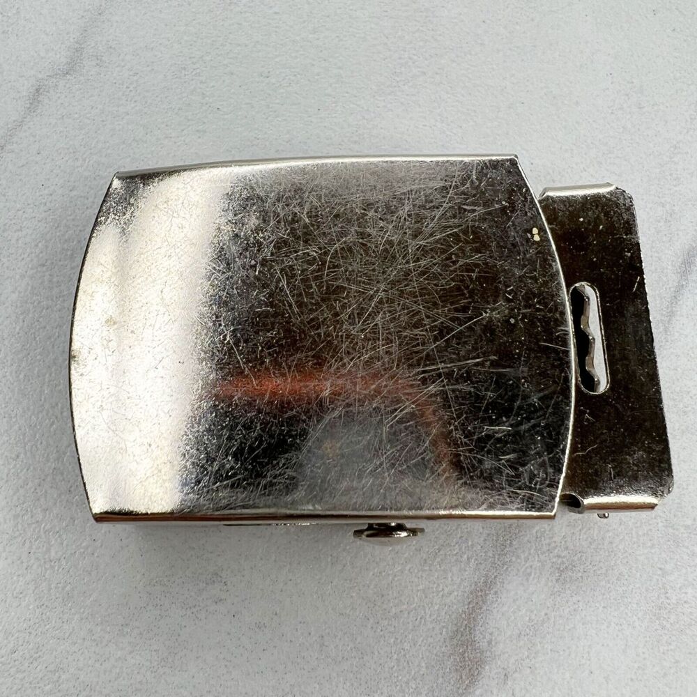 Silver Tone Web Clamp Simple Basic Belt Buckle